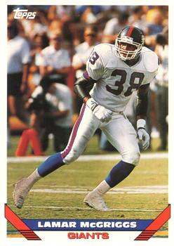 Lamar McGriggs New York Giants 1993 Topps NFL Rookie Card #597